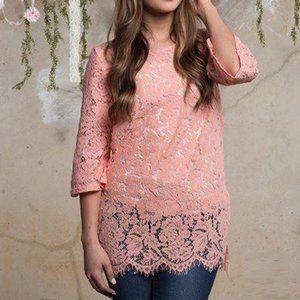 The Distressed Lace Blouse high low top